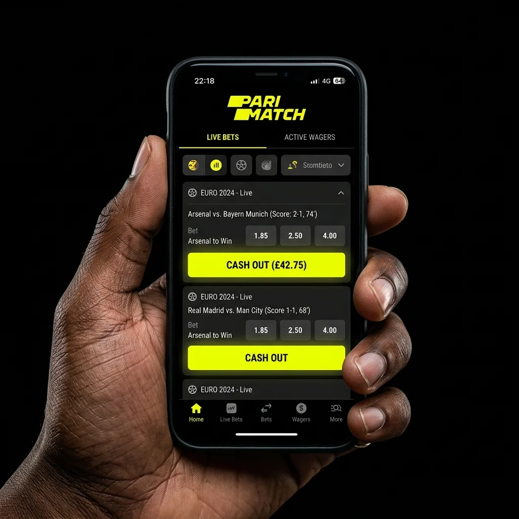 Parimatch Mobile App showing Cash Out option