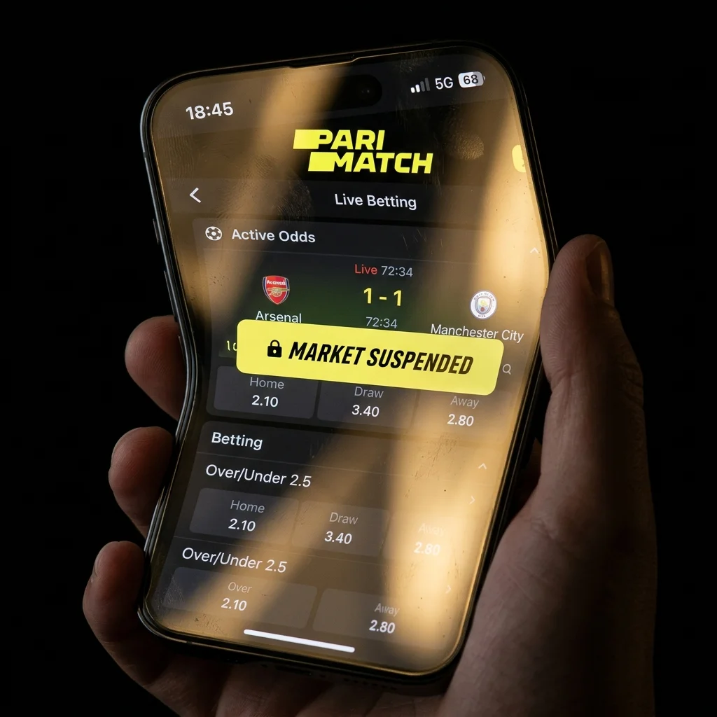 Parimatch Live App showing Suspended Market Lock Screen